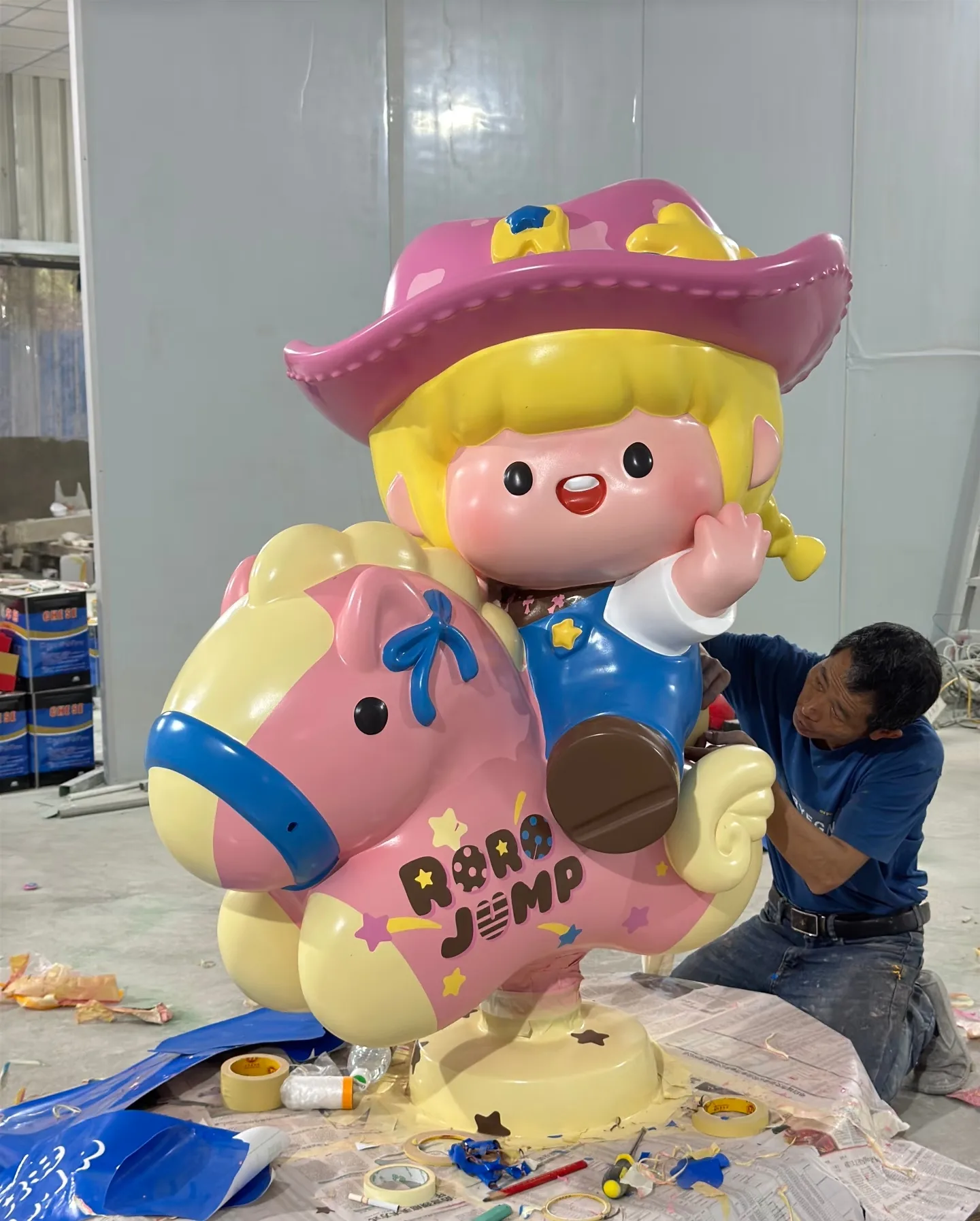 Custom Fiberglass Cartoon Sculpture for Commercial & Public Spaces