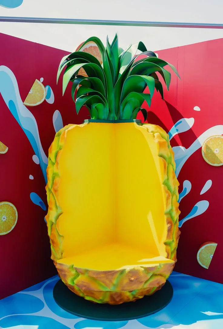 Custom Fiberglass Pineapple Chair Creates Viral Photo Spots For Fruit Shops & Outdoor Kiosks — view 3