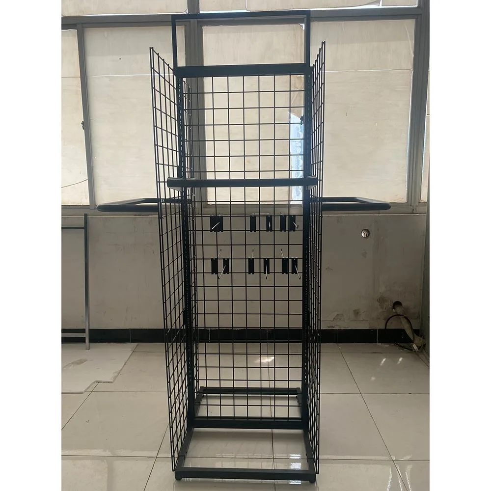 Custom Floor Metal Grid Clothing Rack Display T Shirt Display Stands Wire Grid Wall Unit Display Stands — view 7