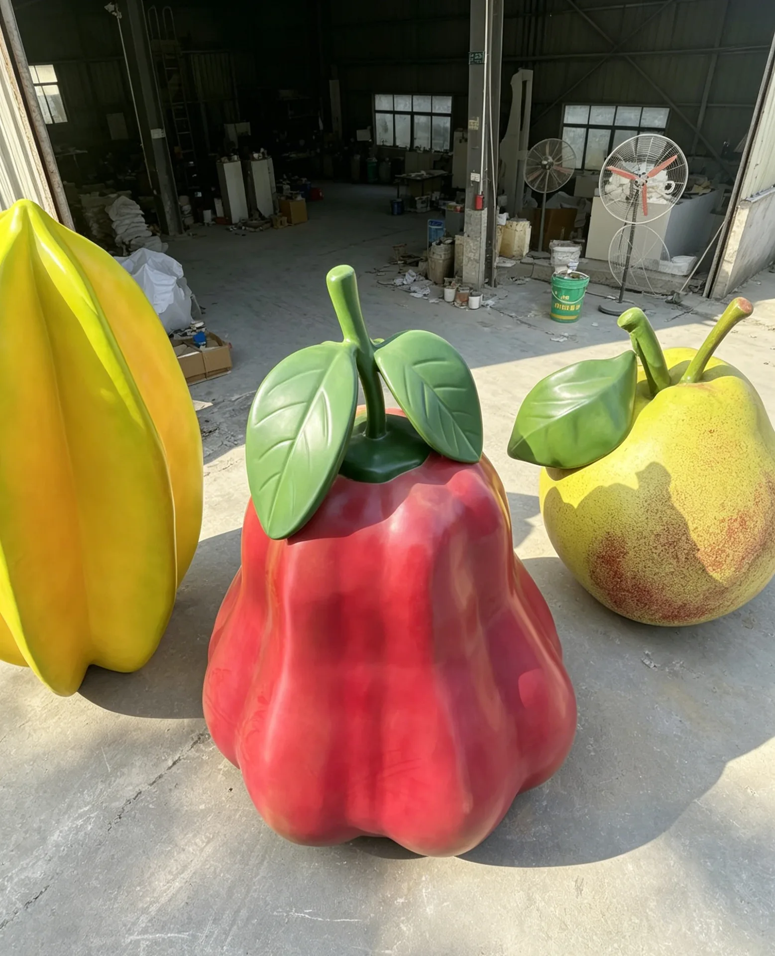 Custom Giant FRP Wax Apple Sculpture | Realistic Fiberglass Fruit Statue for Orchard & Fruit Shop Decor — view 4
