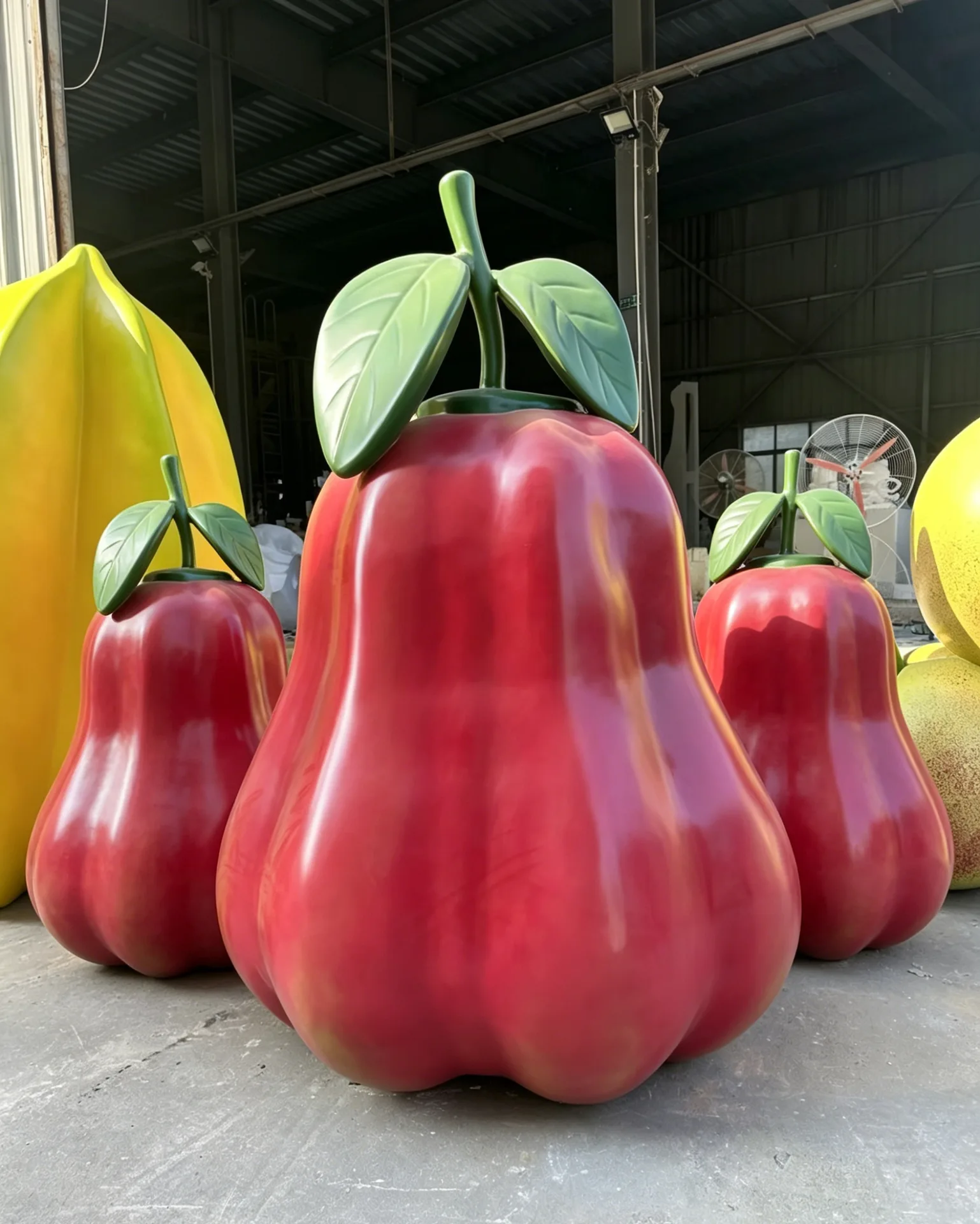 Custom Giant FRP Wax Apple Sculpture | Realistic Fiberglass Fruit Statue for Orchard & Fruit Shop Decor — view 3