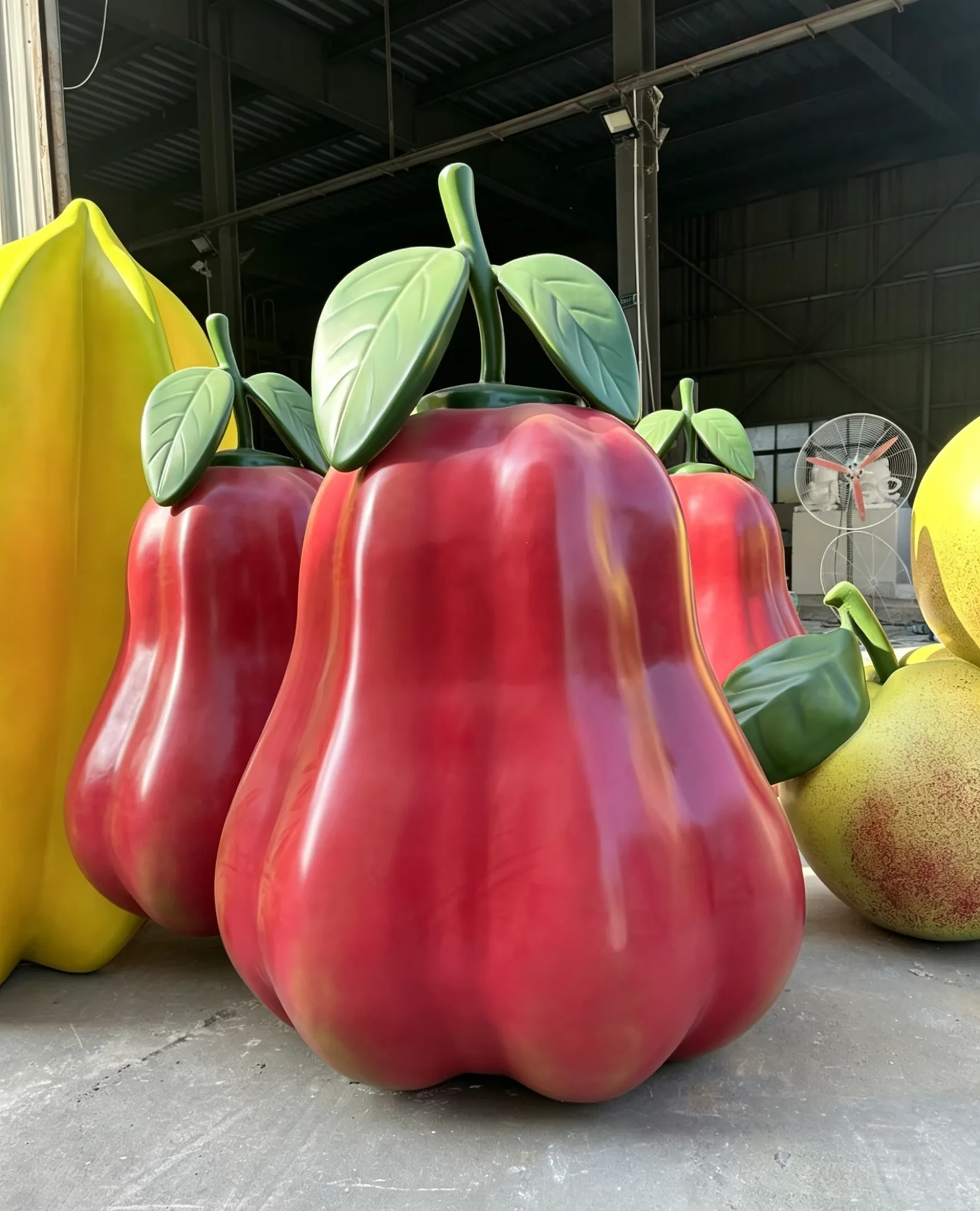 Custom Giant FRP Wax Apple Sculpture | Realistic Fiberglass Fruit Statue for Orchard & Fruit Shop Decor