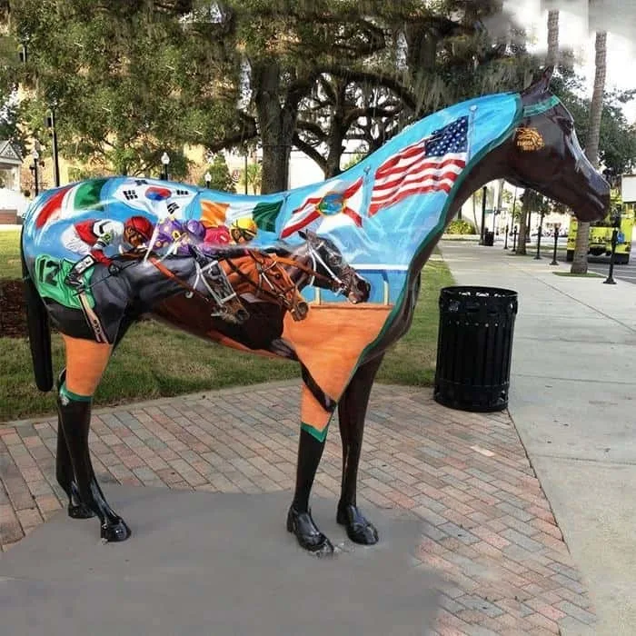 Custom Life-Size Art-Painted Fiberglass Horse Sculpture – Outdoor-Ready & Collectible Resin Masterpiece — view 4