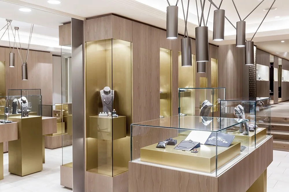 Custom Luxury Jewelry Store Display Cabinets | Wood Glass Jewellery Shop Interior Fixtures — view 2