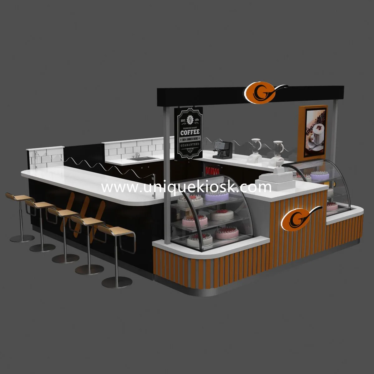 Custom Mall Coffee Kiosk: Modern, Durable, All-in-One — view 2