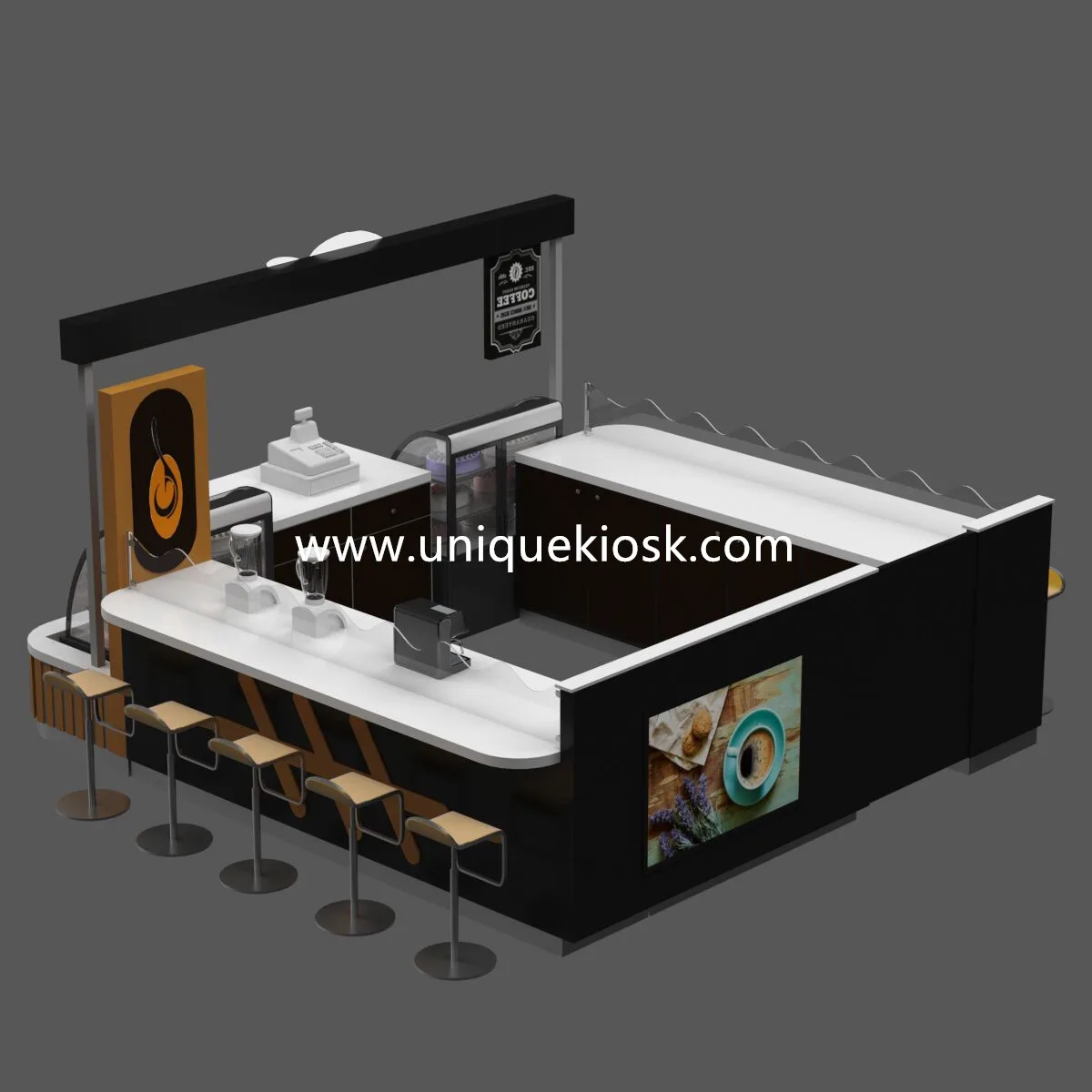 Custom Mall Coffee Kiosk: Modern, Durable, All-in-One — view 4
