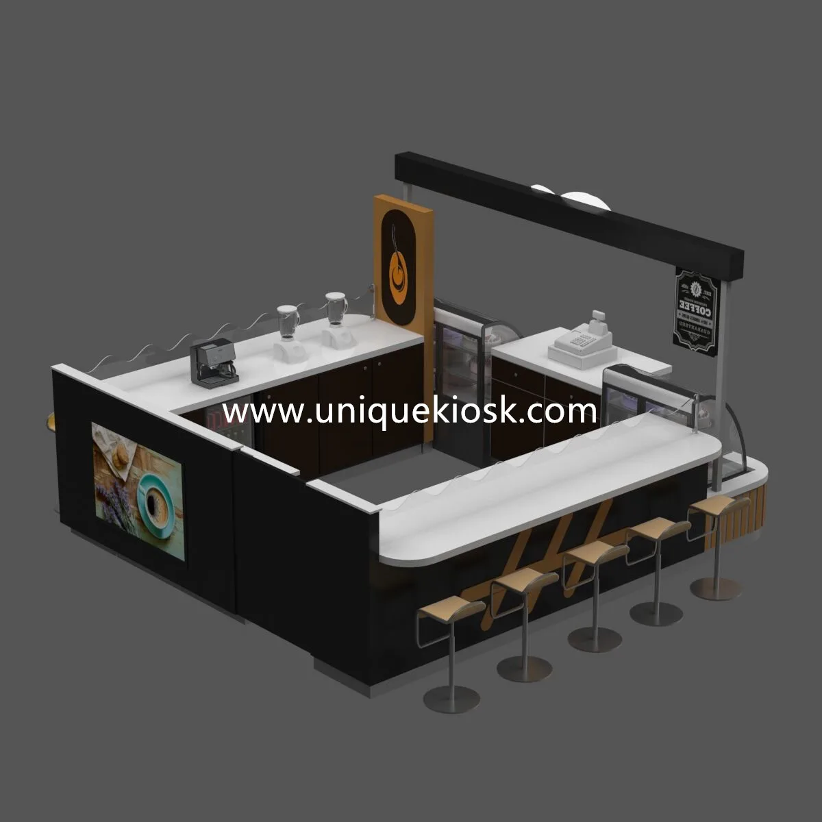 Custom Mall Coffee Kiosk: Modern, Durable, All-in-One — view 3