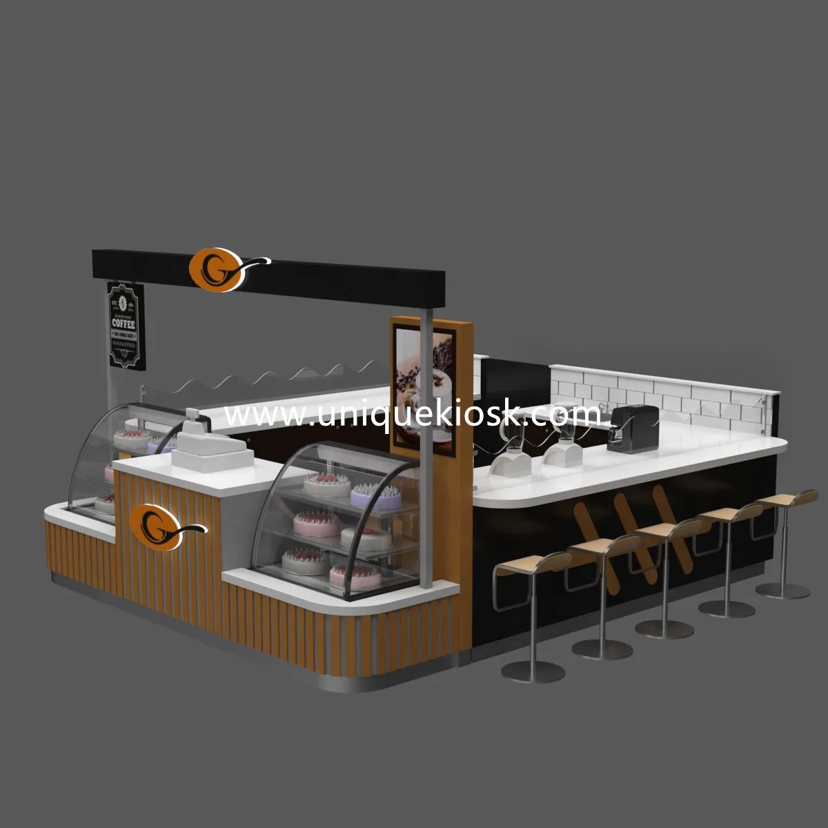 Custom Mall Coffee Kiosk: Modern, Durable, All-in-One