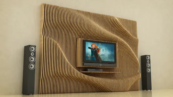 Custom Modern Parametric TV Wall Panels For Home Decor — view 4