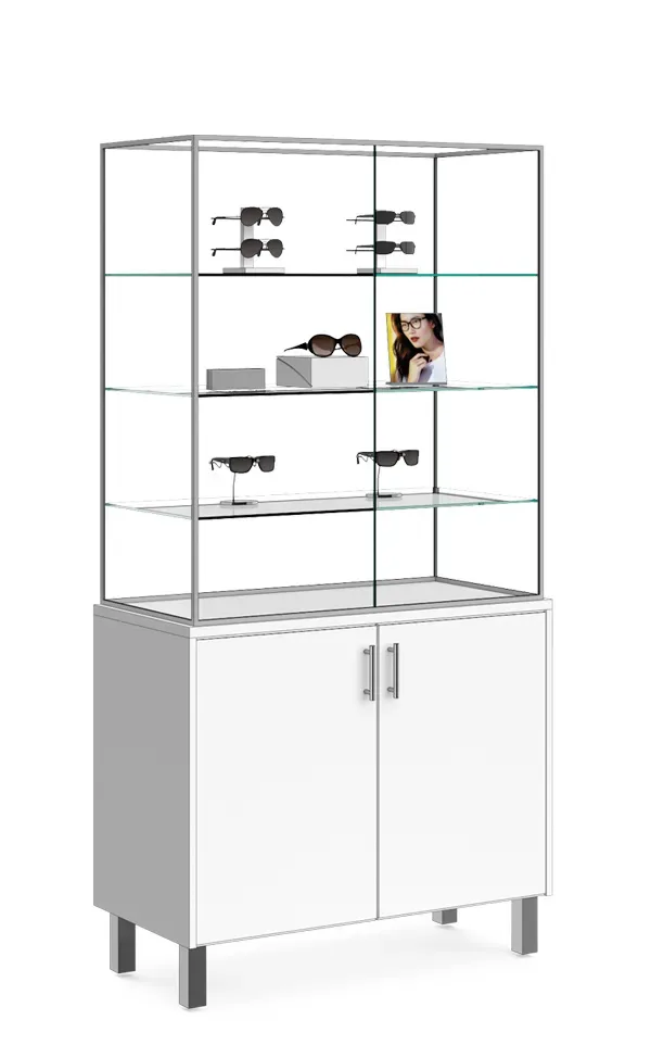 Custom Optical Vitrine Showcase With Storage Cabinets For Optical Shop — view 2