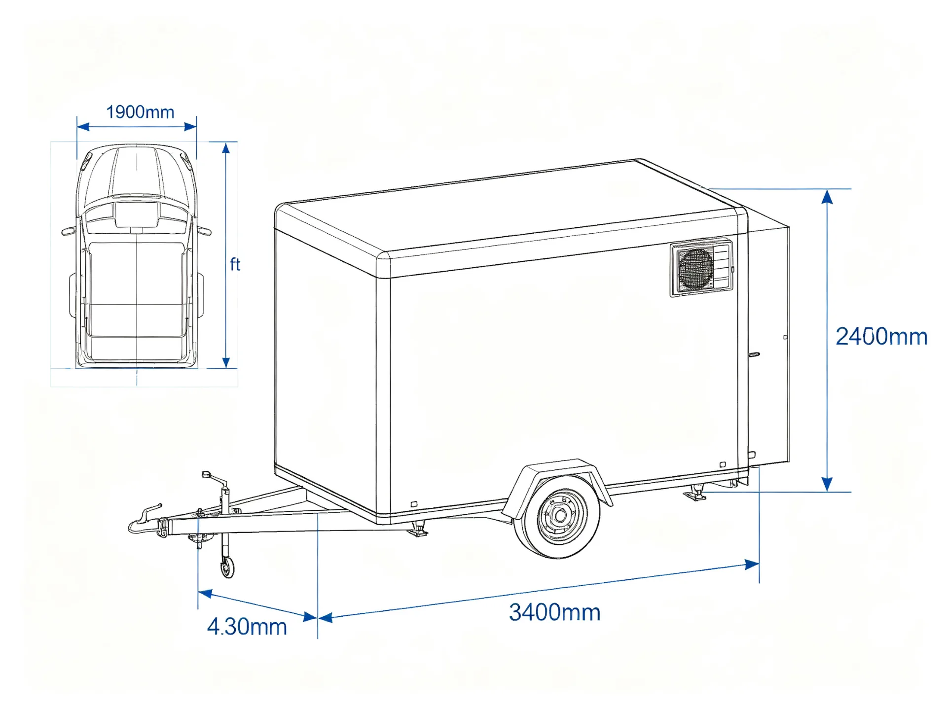 Custom Pink Blue Food Trailer Mobile Concession Stand — view 5