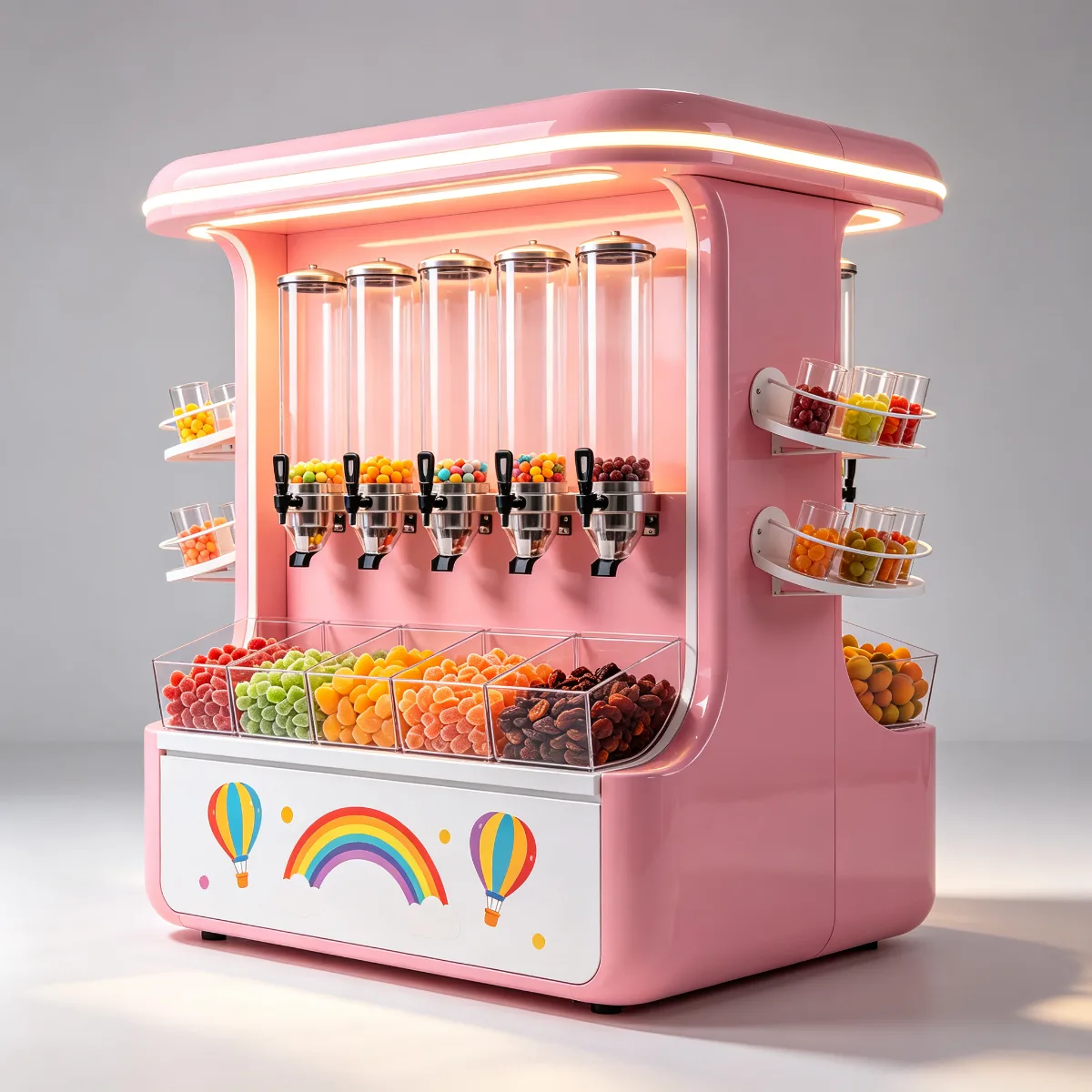 Custom Pink Candy Kiosk — Commercial Retail Sweet Display Booth — view 2