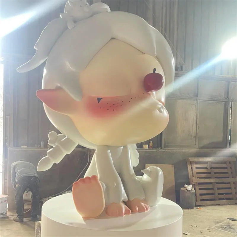 Custom Pop Mart IP Fiberglass Cartoon Character Sculpture Large Floor Cartoon Statue For Mall Shop Viral Photo Decor — view 3
