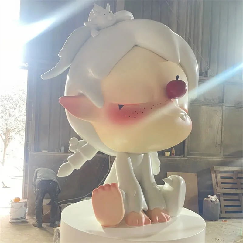 Custom Pop Mart IP Fiberglass Cartoon Character Sculpture Large Floor Cartoon Statue For Mall Shop Viral Photo Decor — view 4