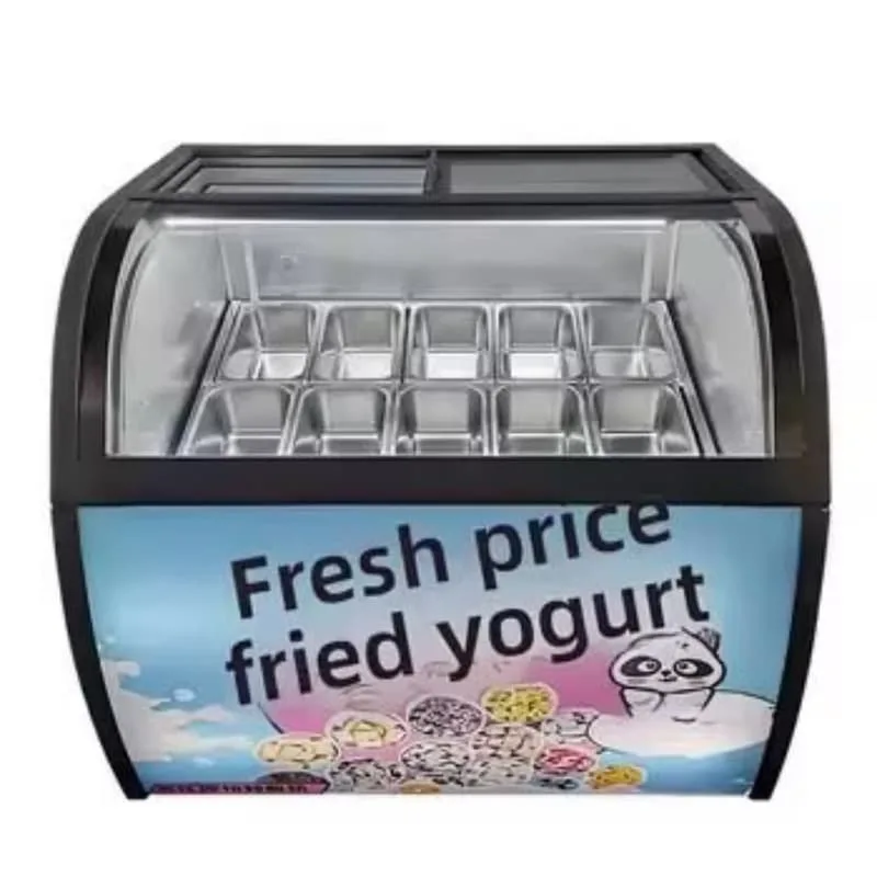 Custom Printed Gelato Display Freezer For Ice Cream and Fried Yogurt Dessert — view 3