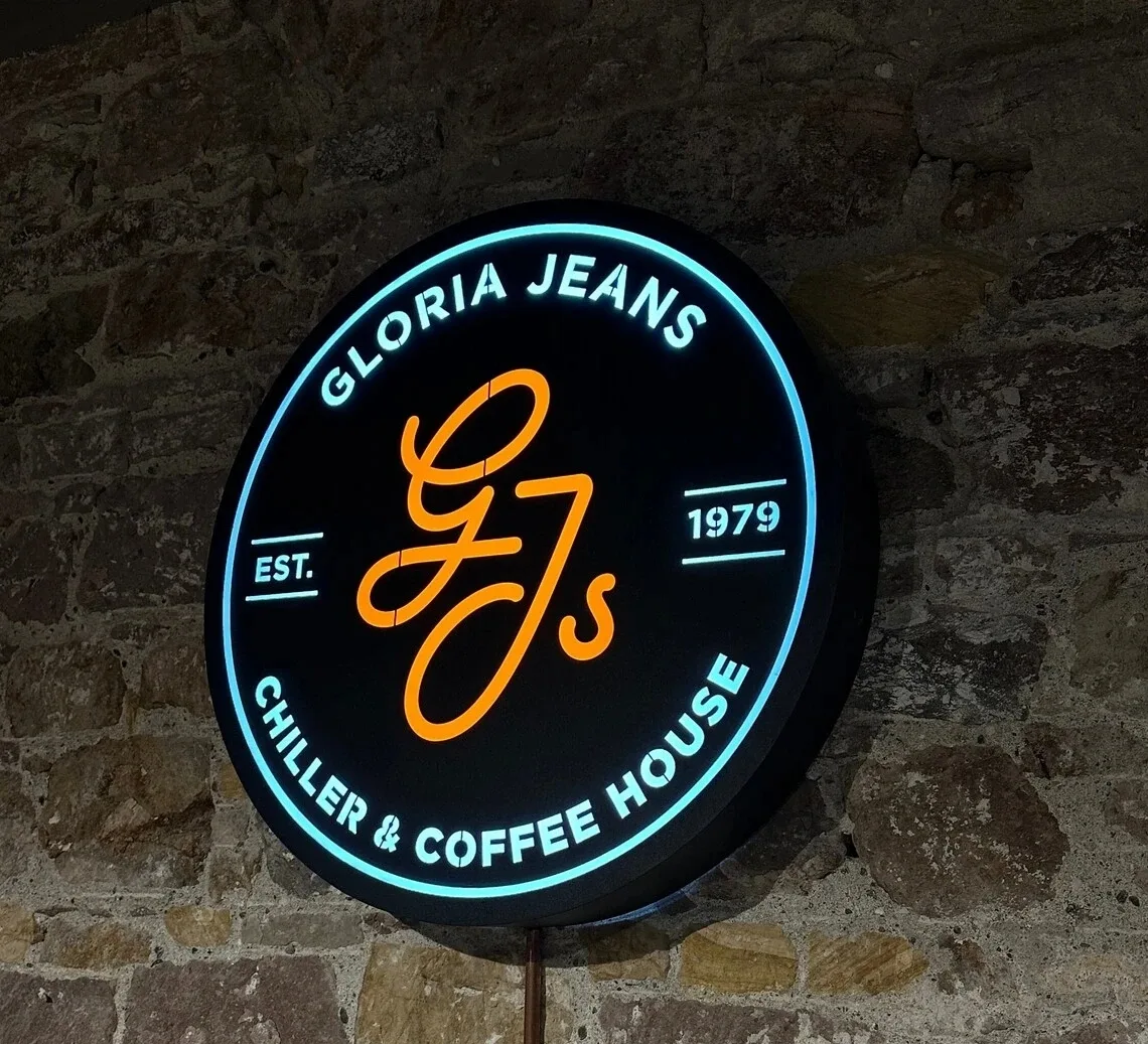 Custom Round LED Backlit Sign for Retail & Hospitality Spaces — view 2