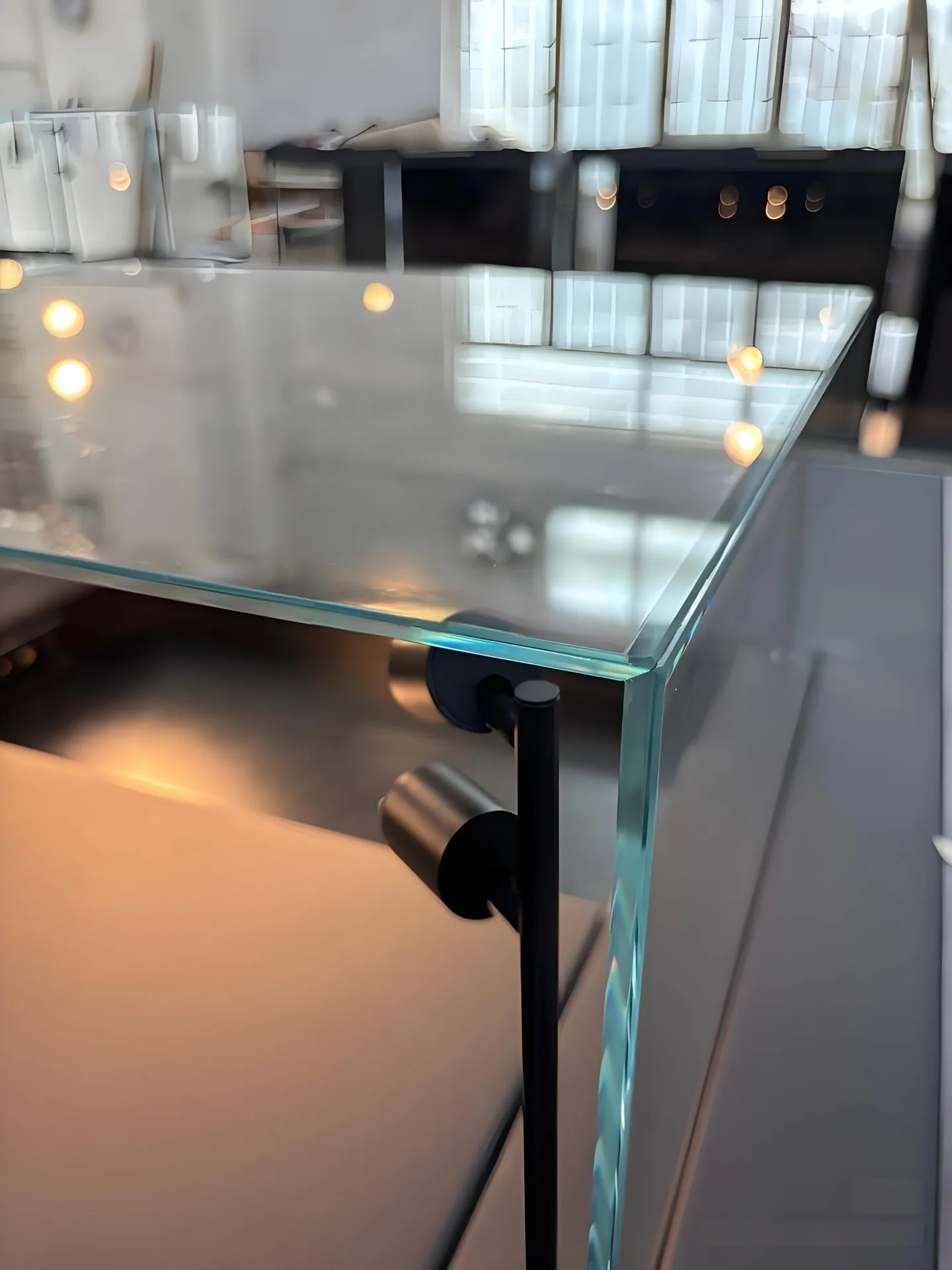 Custom Wall-Mounted Display Cabinet with Matte Black Finish & Built-in LED Glass Showcase — view 4