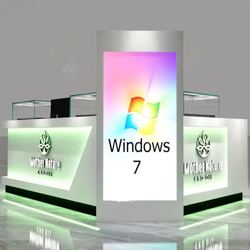 Custom White LED Vape Retail Mall Kiosk for Vape & CBD Oil Business — view 5