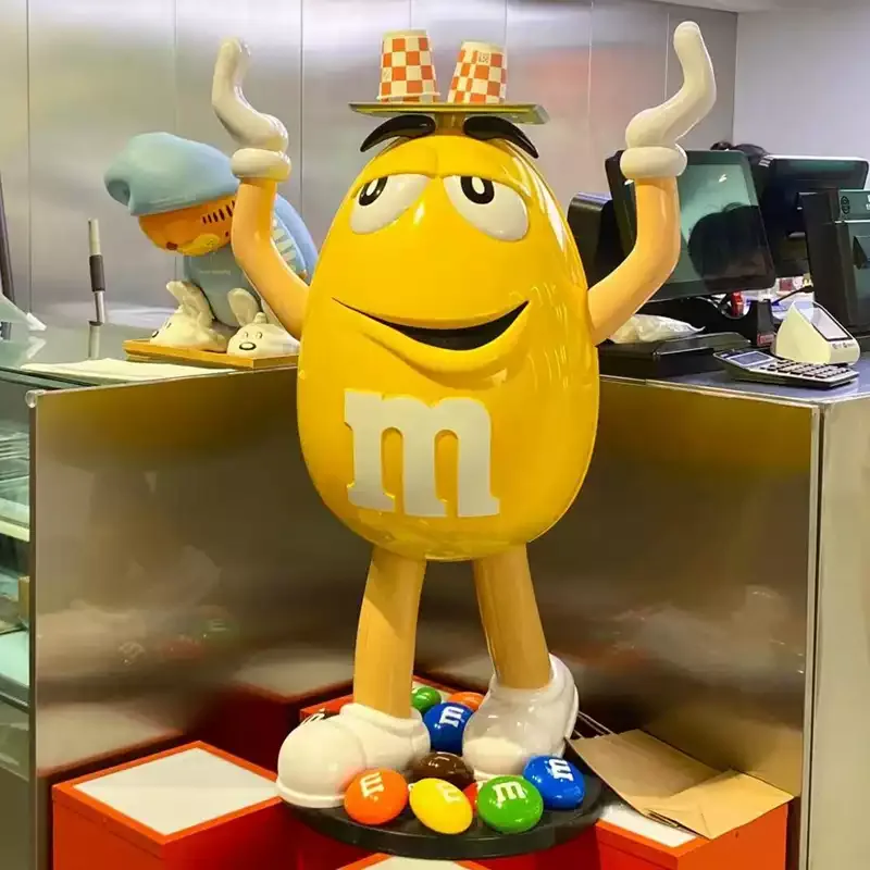 Custom Yellow M&M Statue For Candy Store Display & Decoration — view 6