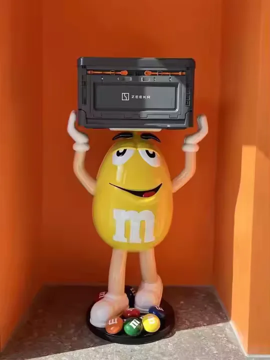 Custom Yellow M&M Statue For Candy Store Display & Decoration — view 3