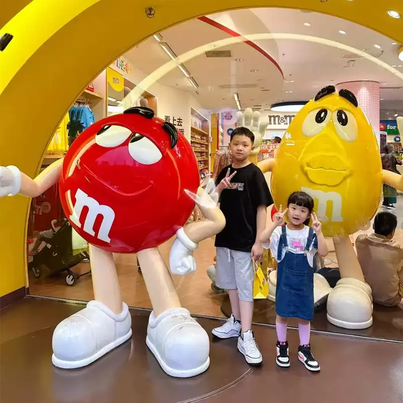 Custom Yellow M&M Statue For Candy Store Display & Decoration — product detail 2