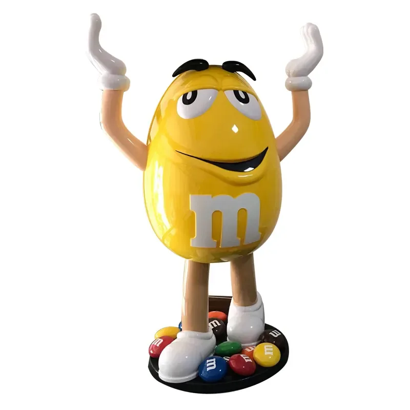 Custom Yellow M&M Statue For Candy Store Display & Decoration — view 4