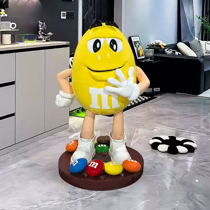 Custom Yellow M&M Statue For Candy Store Display & Decoration — view 8