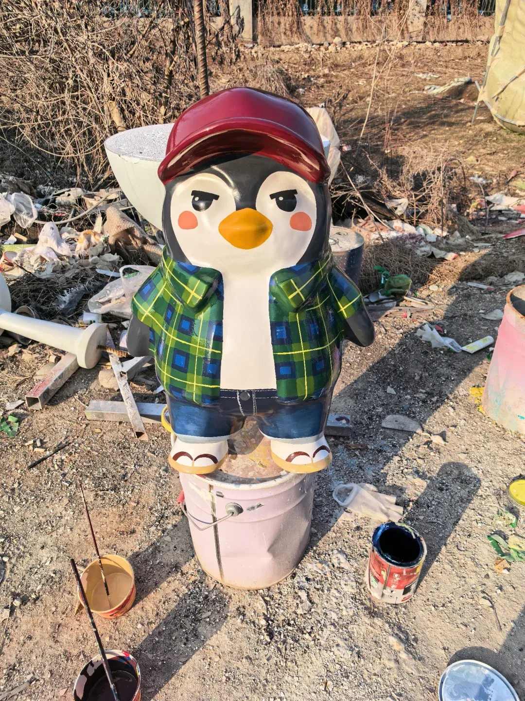 Customizable Fiberglass Penguin Sculptures for Business Spaces — view 3
