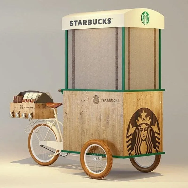 Customizable Vintage Pedal Coffee Bike For Outdoor Street Side Drink Retail Kiosk — view 3