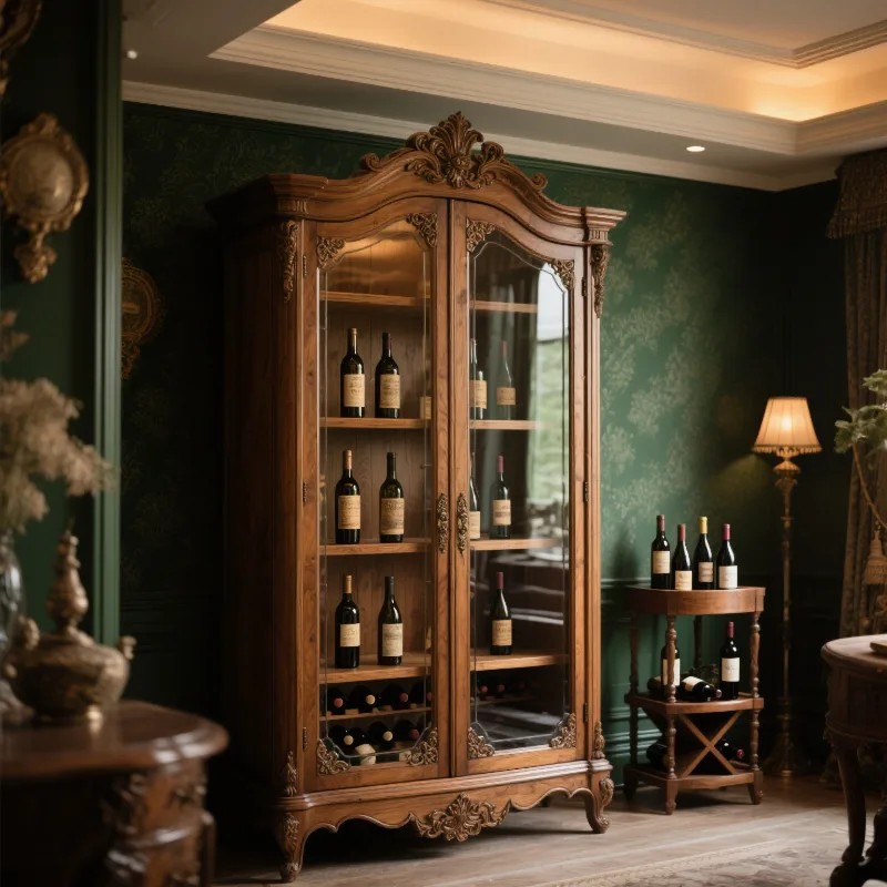 Customized high-end wine cabinet Wooden vintage wine cabinet — view 4