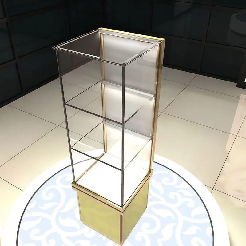 Customized jewelry display cabinet glass display showcase for jewelry store — view 3
