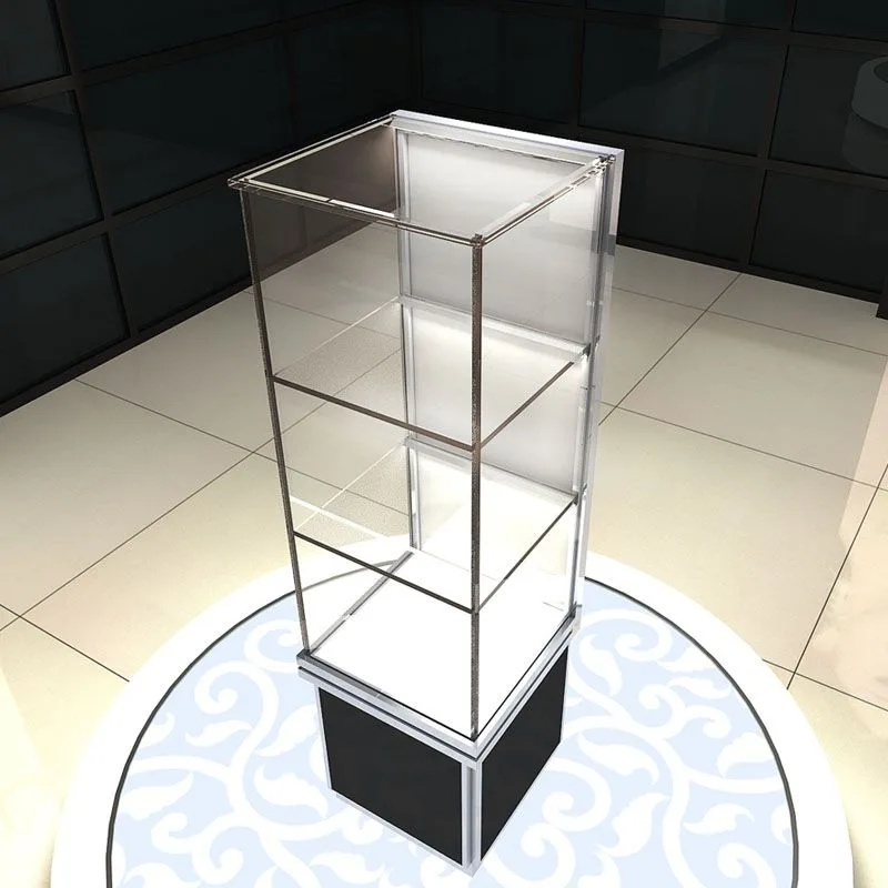 Customized jewelry display cabinet glass display showcase for jewelry store — view 4