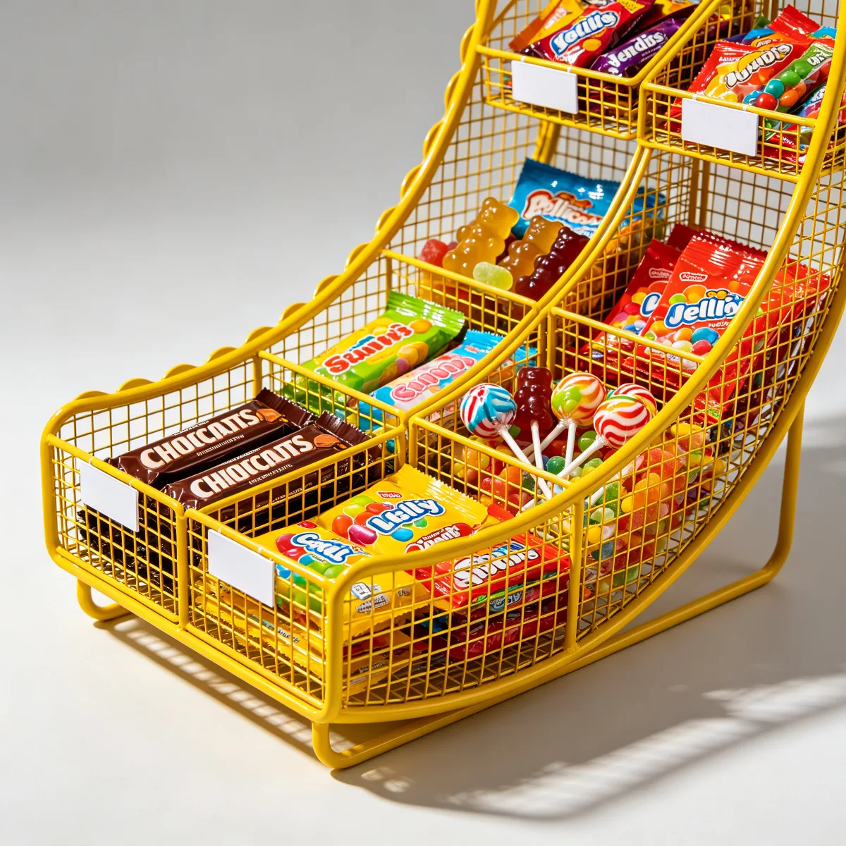Customized metal wire display rack Banana shaped candy display stand — view 3