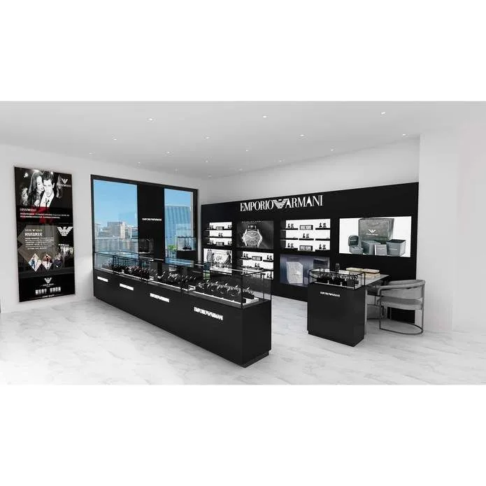 Customized watch glass display cabinet Glass display showcase furniture — view 5