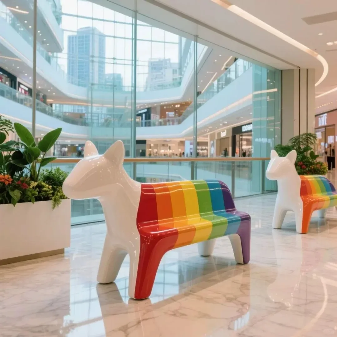 Cute Animal Fiberglass Bench for Mall, Kids Playground & Retail Lounge Seating — view 4