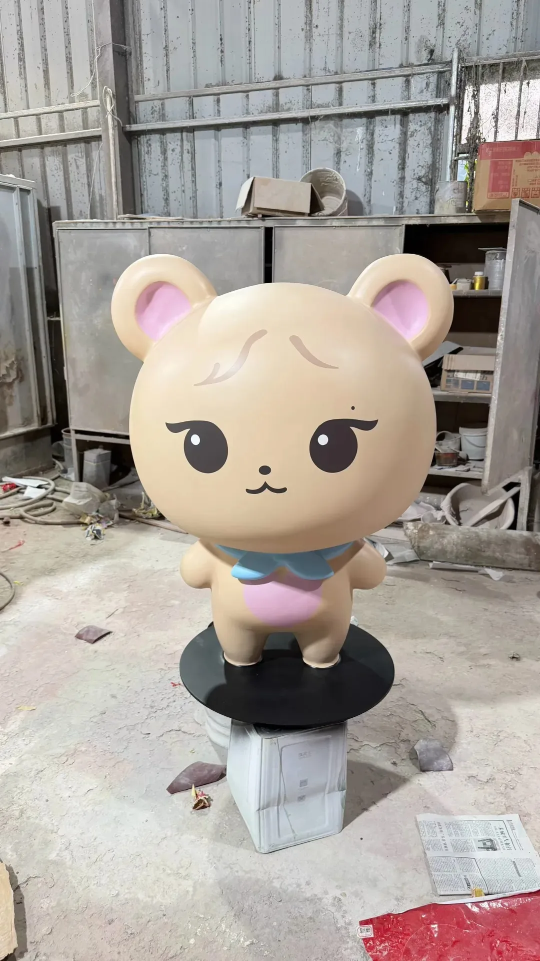 Cute Cartoon Animal FRP Mascot Statue Set for Mall Store Kids Area Decor — view 4