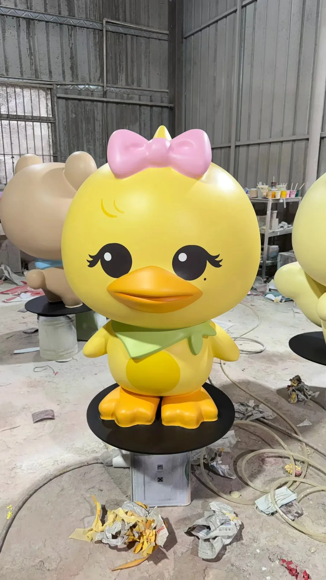 Cute Cartoon Animal FRP Mascot Statue Set for Mall Store Kids Area Decor — view 2