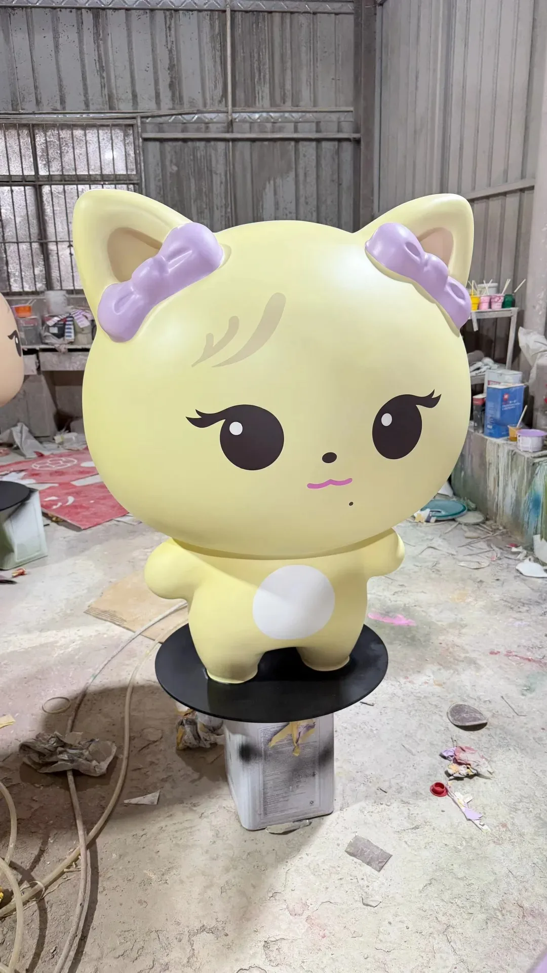 Cute Cartoon Animal FRP Mascot Statue Set for Mall Store Kids Area Decor — view 3