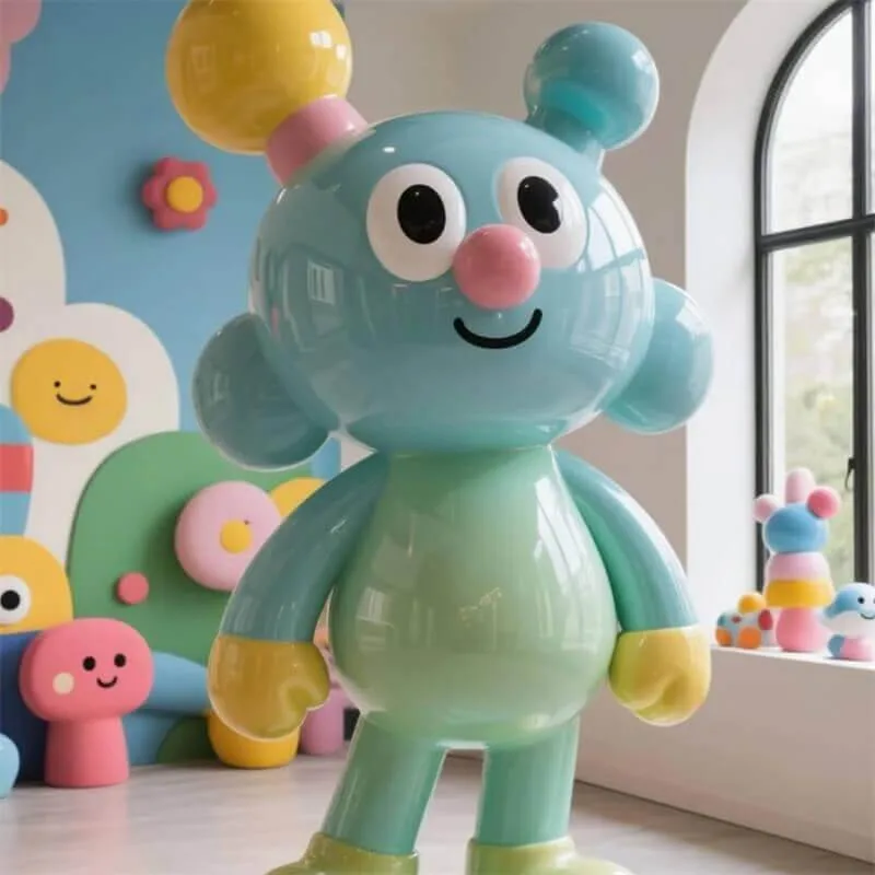 Cute Cartoon Fiberglass Sculptures – Indoor Photo Booth Props & Theme Park Decor — view 4