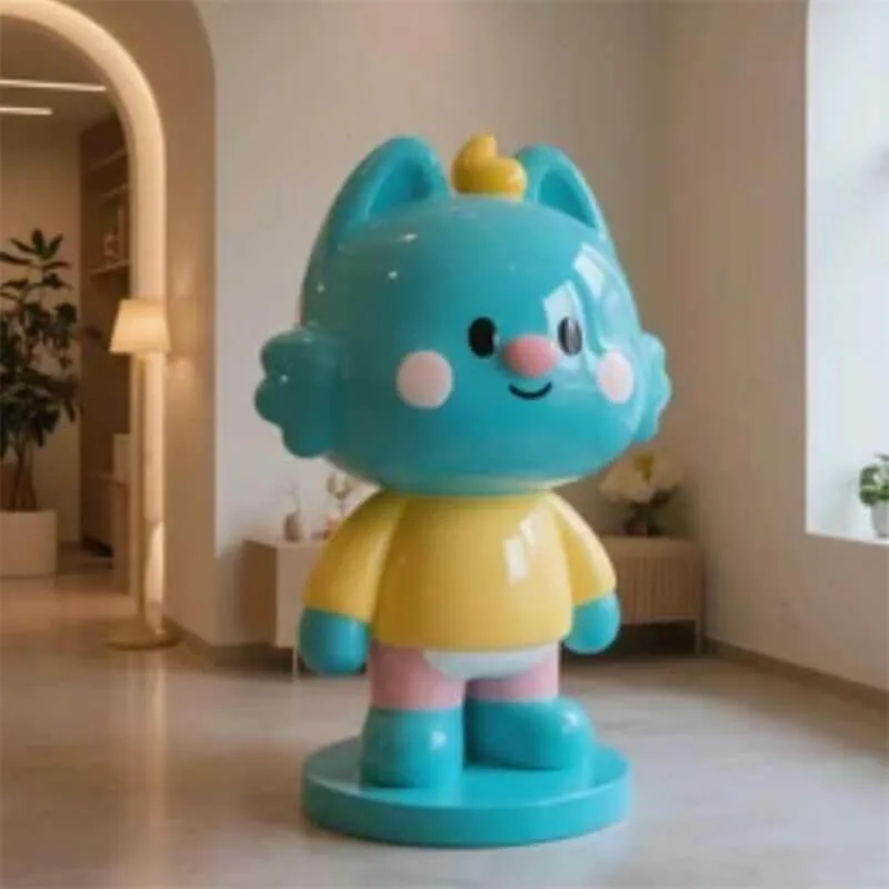 Cute Cartoon Fiberglass Sculptures – Indoor Photo Booth Props & Theme Park Decor