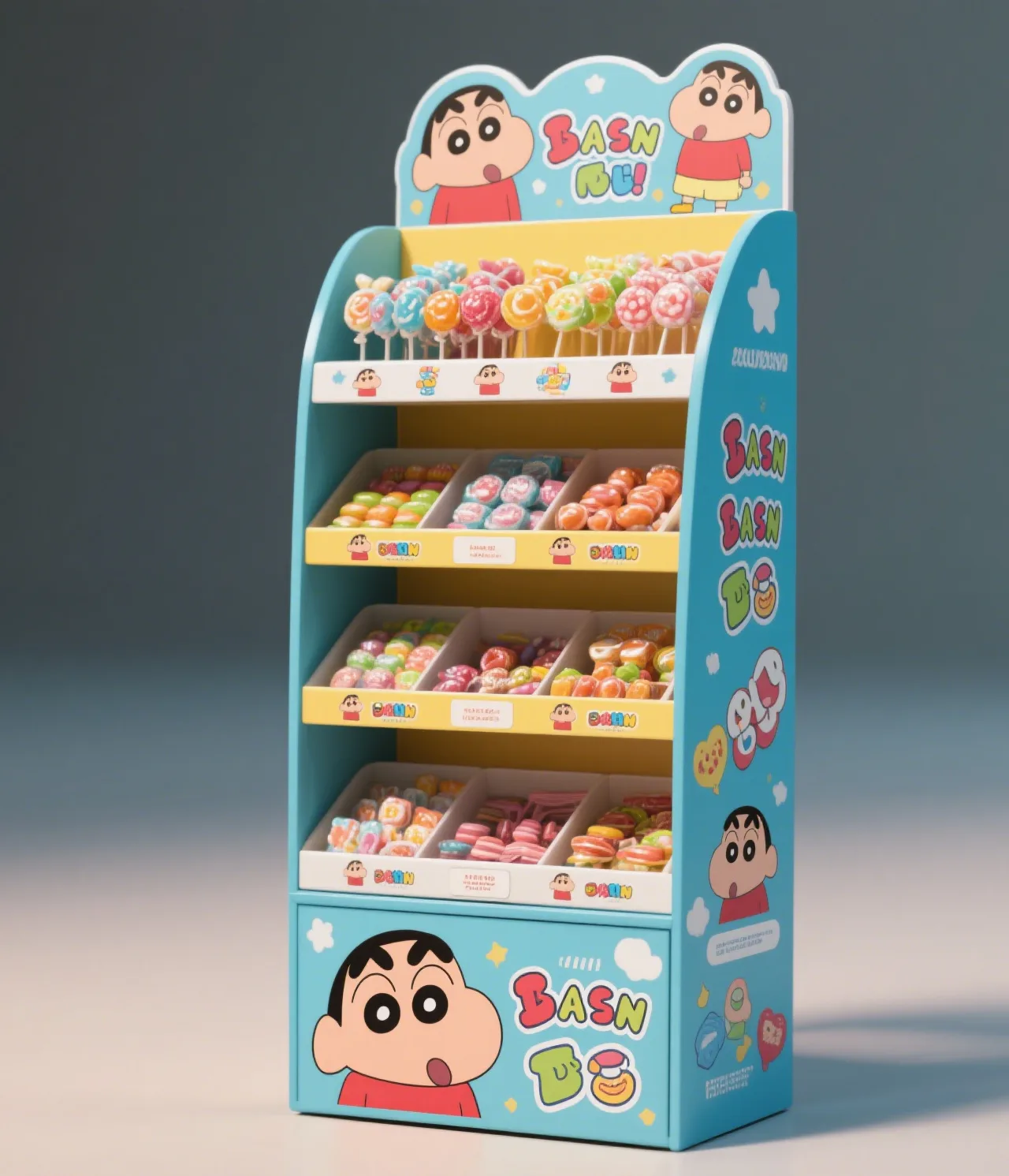 Cute cartoon snack shelf design high quality candy display stand — view 3