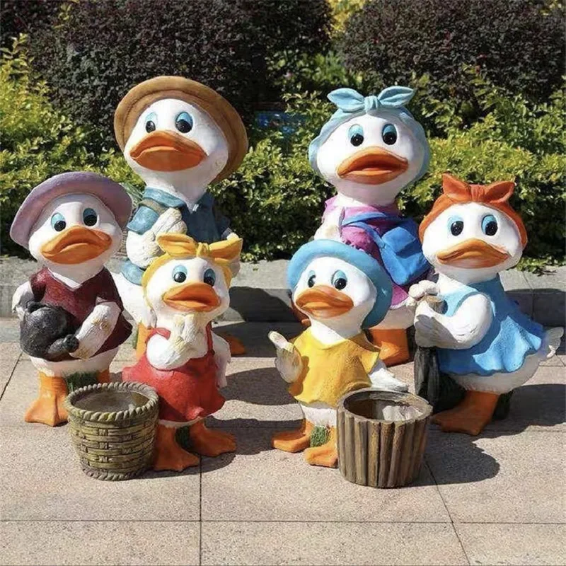 Cute Duck Sculpture | Outdoor Garden Decor, Charming Cartoon Display for Patio & Park — view 3