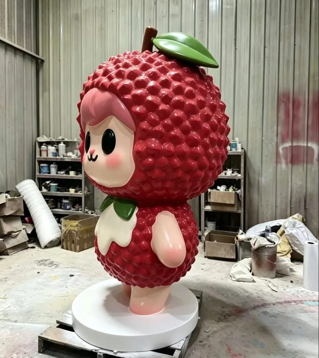 Cute Lychee Mascot Fiberglass Sculpture for Retail & Events — view 2