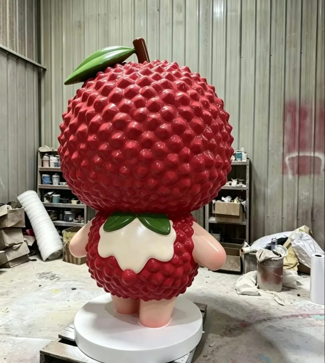 Cute Lychee Mascot Fiberglass Sculpture for Retail & Events — view 3