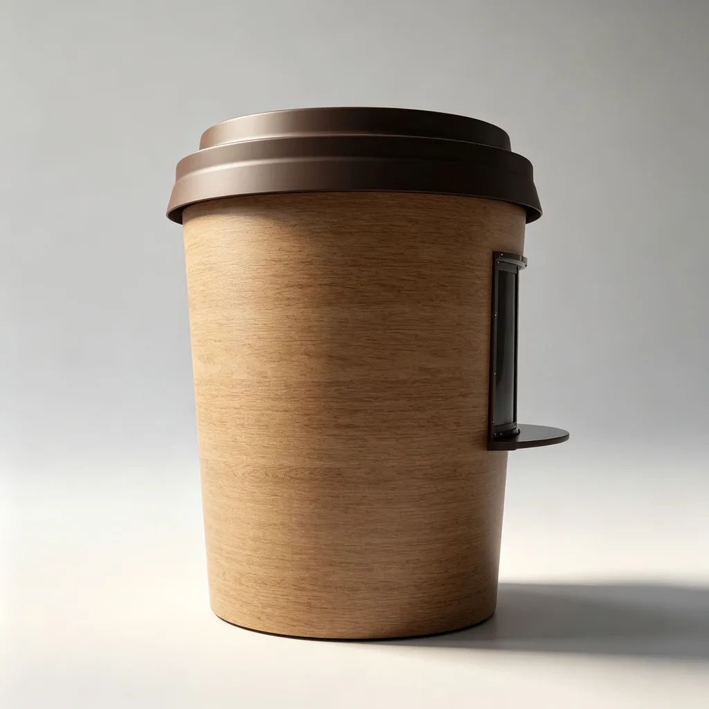 Cylindrical Outdoor Cafe Kiosk | Galvanized Steel Coffee Stand | 1.8m Dia Custom Design — view 3
