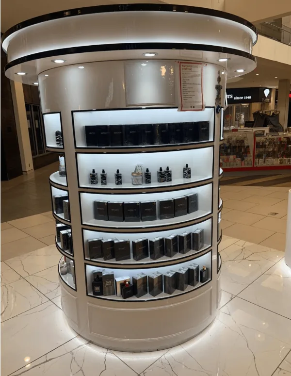 Cylindrical perfume display cabinet&cosmetics display rack oversized display and storage space — view 3
