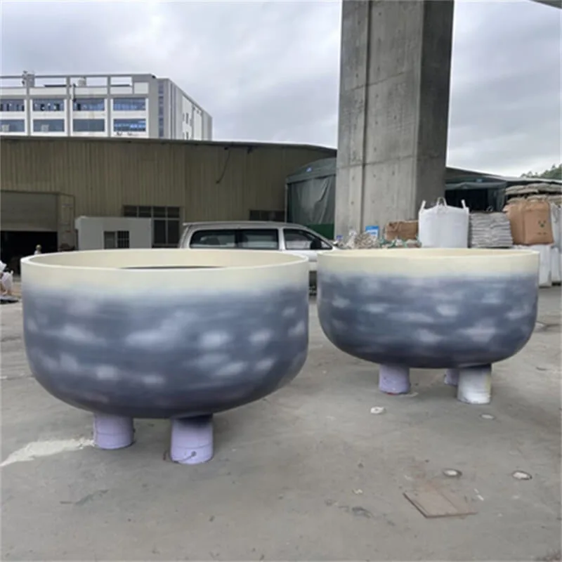 Ding-Shaped Gradient FRP Planter Large Outdoor Landscape Decorative Flower Pot — view 4