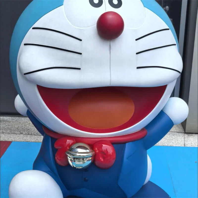 Doraemon Series Fiberglass Sculptures | Mall IP Decor Statues | Outdoor Blue Theme Anime Character Ornaments