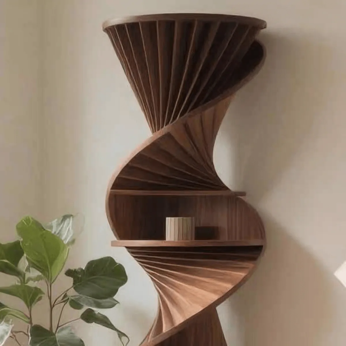 Double helix bookshelf & unique storage display rack for sale — view 3