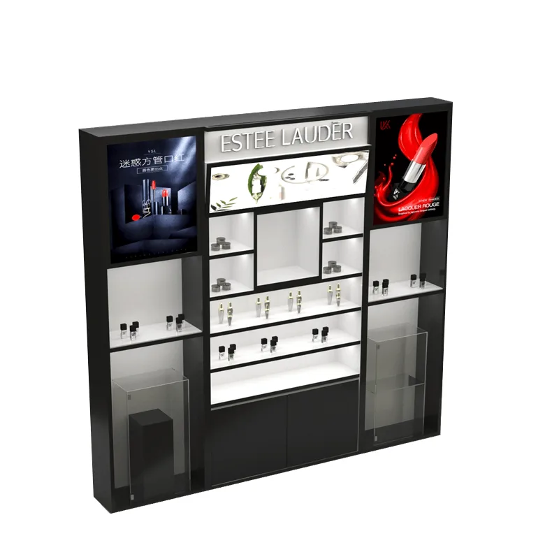 Elegant cosmetic shop wall cabinet retail shelf design for sale — view 3